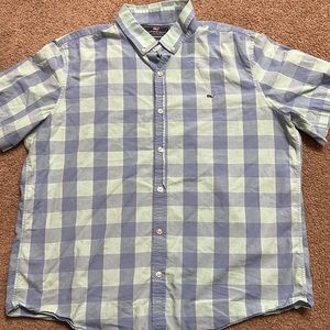 Blue and green Vineyard Vines short sleeve button down